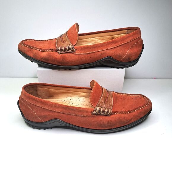 Martin Dingman Men’s Size 10M Suede Leather Vibram Sole Penny Loafers - Picture 1 of 11